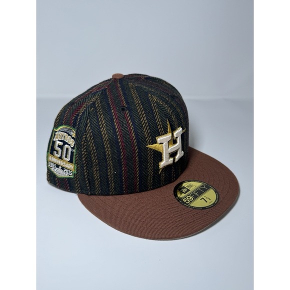 New Era Other - Houston Astros New Era Fitted Hat Sz 7 1/2 Herringbone 2 Tone 59Fifty Wool 50th